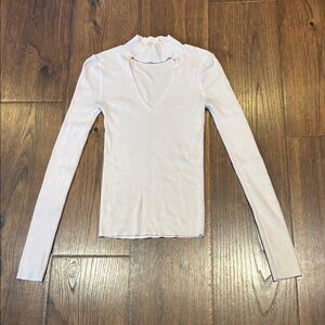 Express Baby Pink Ribbed Long Sleeve Top
